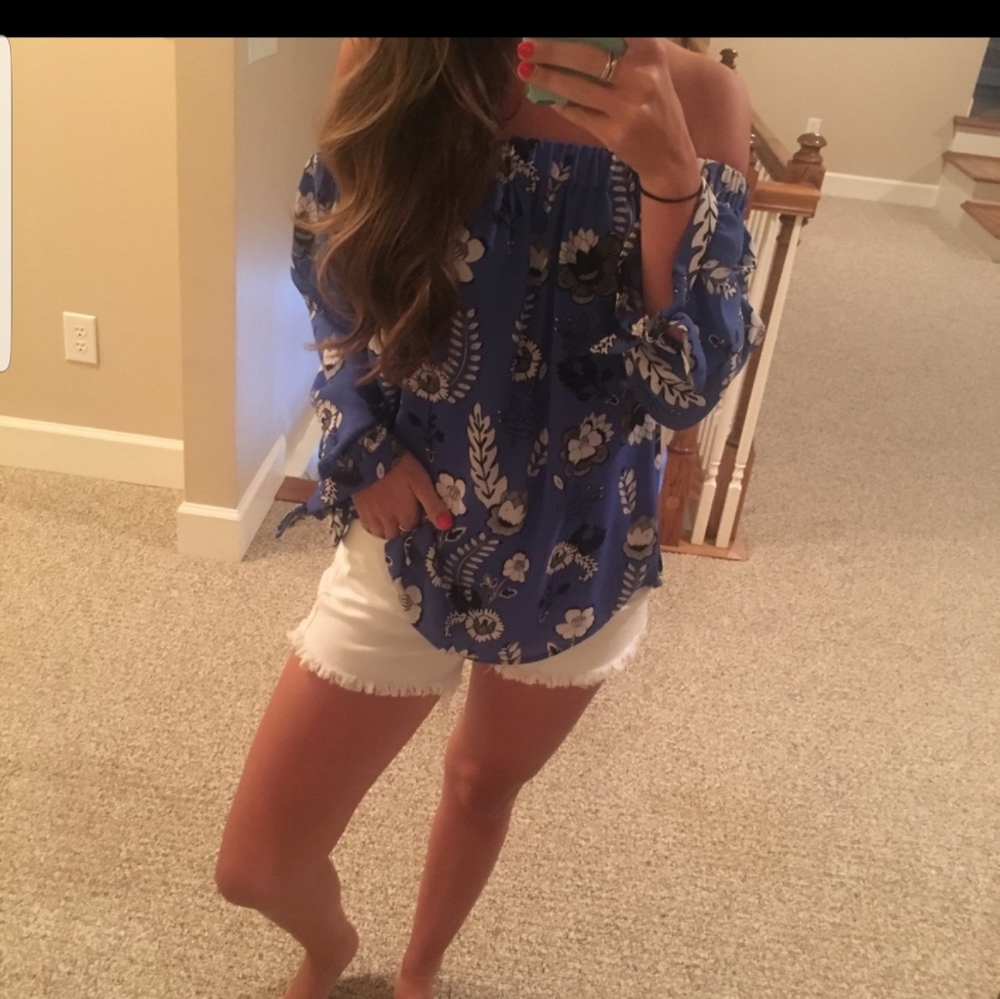 Off the shoulder floral tank